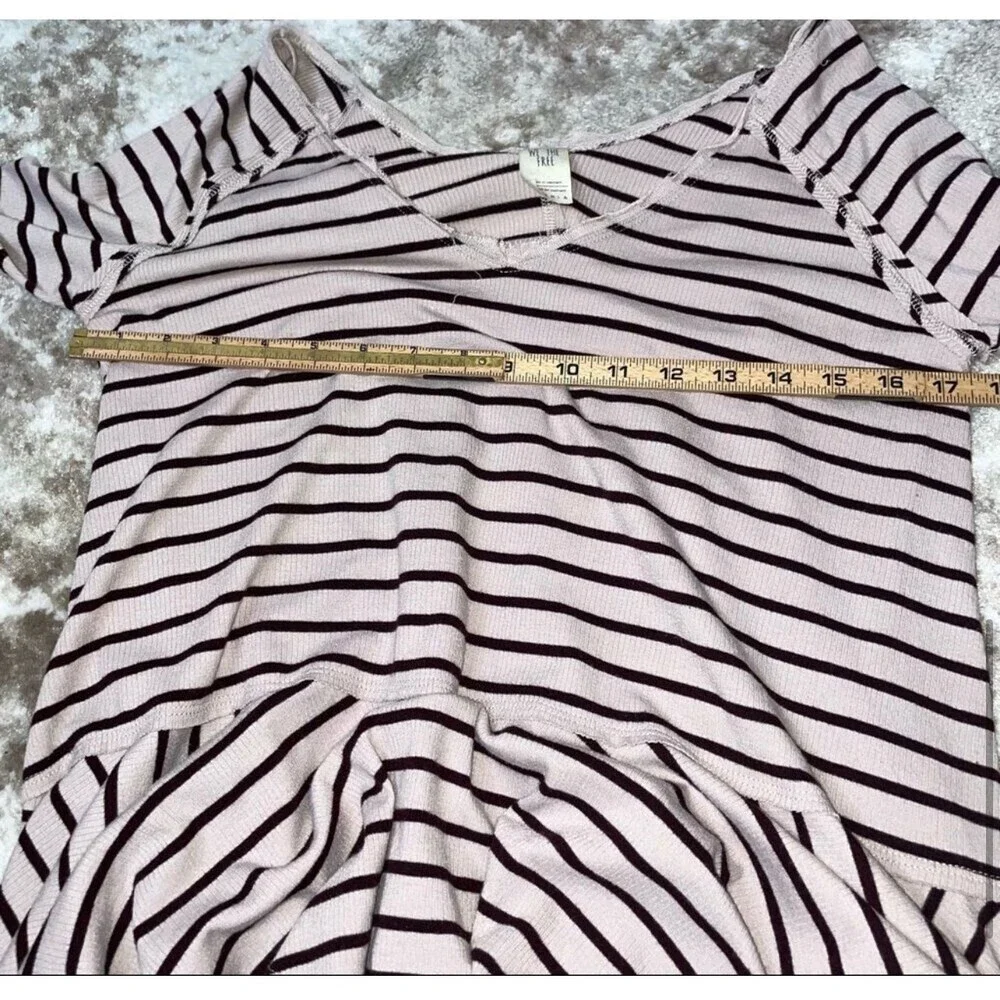 We The Free by Free People Tangerine Tee in Brown Sand. Striped Free People XS